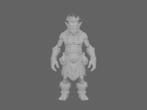 Хитрий синьошкірий троль-алхімік зі світом зілля 3D Модель