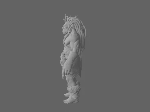 Crafty Blue Skinned Troll Alchemist with Potions World of 3D Model