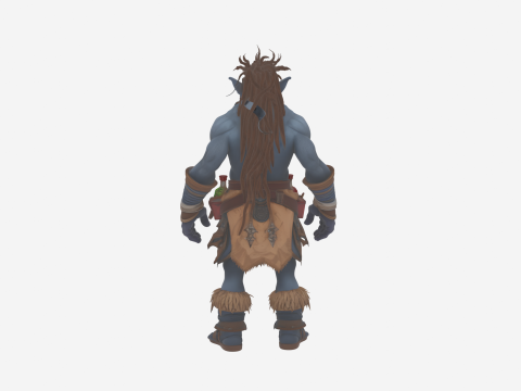 Хитрий синьошкірий троль-алхімік зі світом зілля 3D Модель