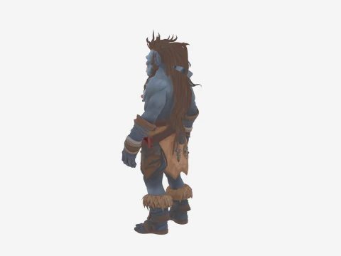 Crafty Blue Skinned Troll Alchemist with Potions World of 3D Model