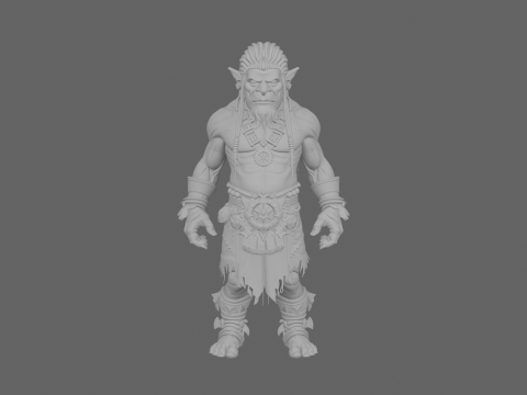 신비롭고 민첩한 트롤 섀도우 헌터 월드 오브 스타일 3D 모델