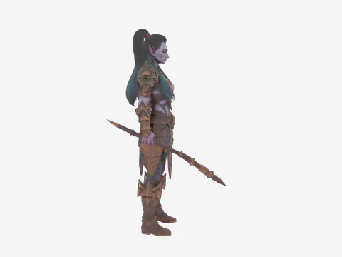 Highly Detailed World of Night Elf Warrior 3D Model