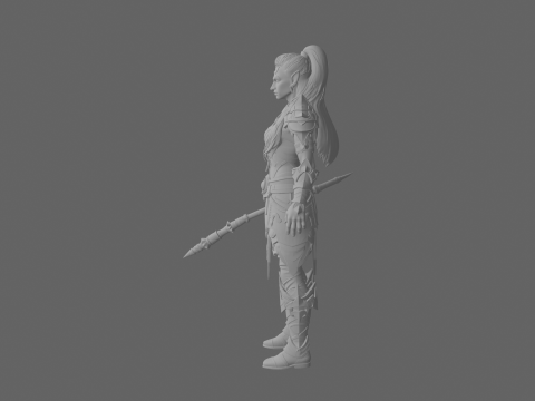 Hochdetaillierte Welt von Night Elf Warrior 3D Modell