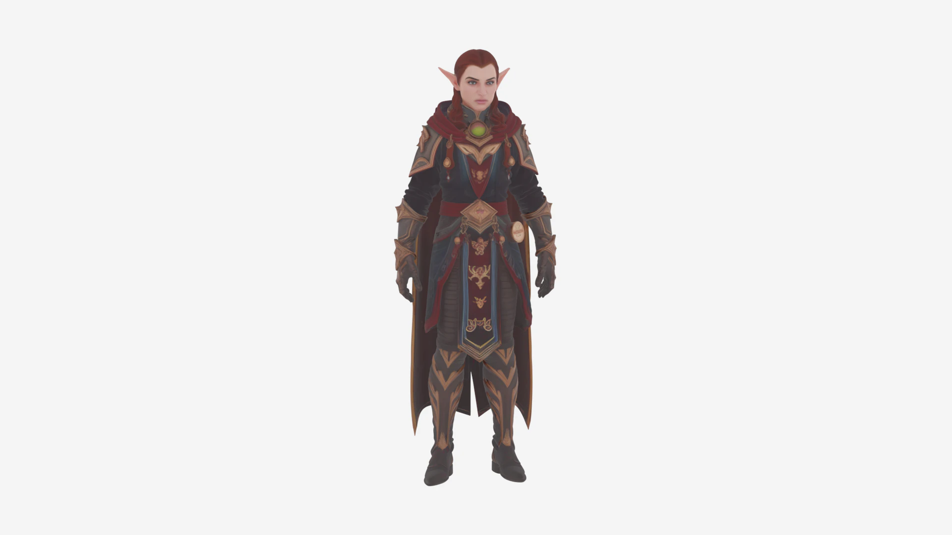 Highly Detailed Elegant Blood Elf Mage World of Style 3D Model .c4d .max .obj .3ds .fbx .stl .blend 