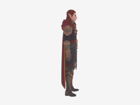 Highly Detailed Elegant Blood Elf Mage World of Style 3D Model