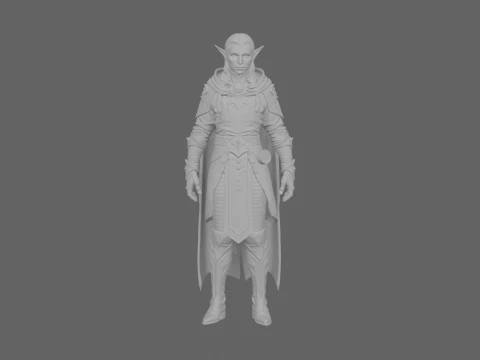 Highly Detailed Elegant Blood Elf Mage World of Style 3D Model