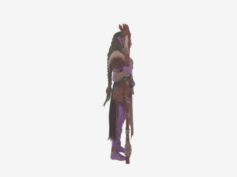 Graceful Nature Attuned Night Elf Druid World of Style 3D Model