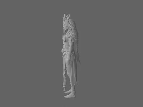 Graceful Nature Attuned Night Elf Druid World of Style 3D Model