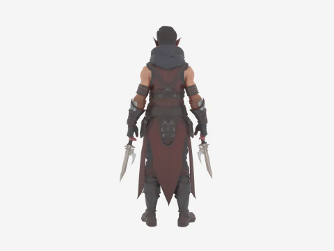 Detailed Lithe Blood Elf Rogue in World 3D Model