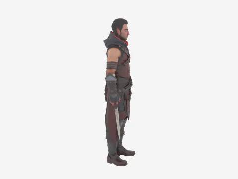 Detailed Lithe Blood Elf Rogue in World 3D Model