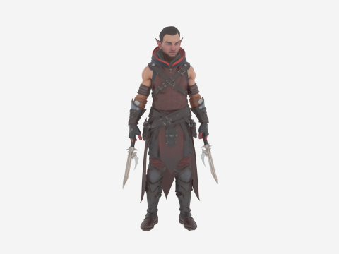 世界のしなやかなブラッドエルフのローグの詳細 3Dモデル