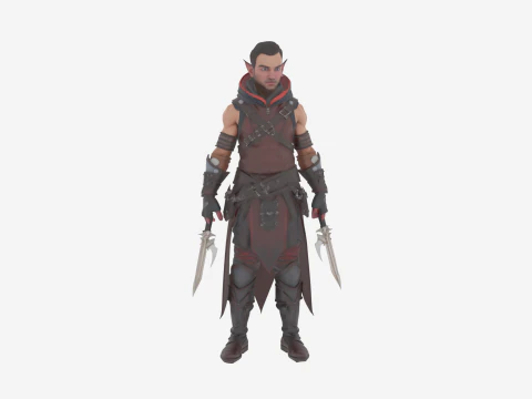 Szczeg&oacute;łowy łotr Lithe Blood Elf w świecie Model 3D