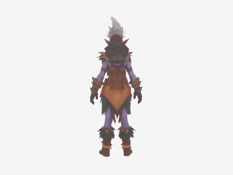 Detailed Agile Feral Night Elf Hunter World of Style 3D Model