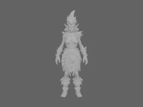 Detailed Agile Feral Night Elf Hunter World of Style 3D Model