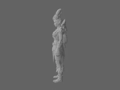 Detailed Agile Feral Night Elf Hunter World of Style 3D Model