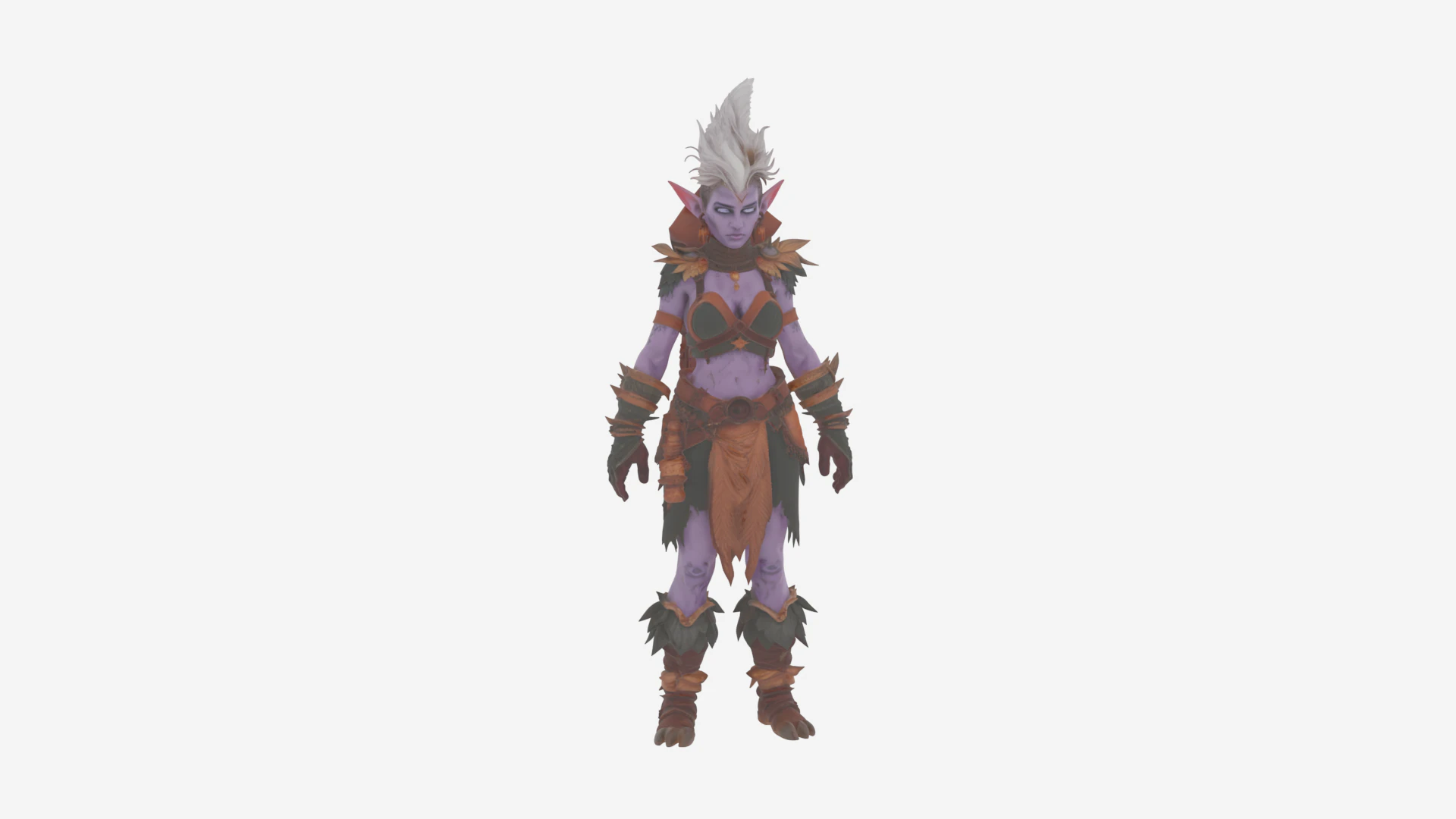 Detailed Agile Feral Night Elf Hunter World of Style 3D Model .c4d .max .obj .3ds .fbx .stl .blend 