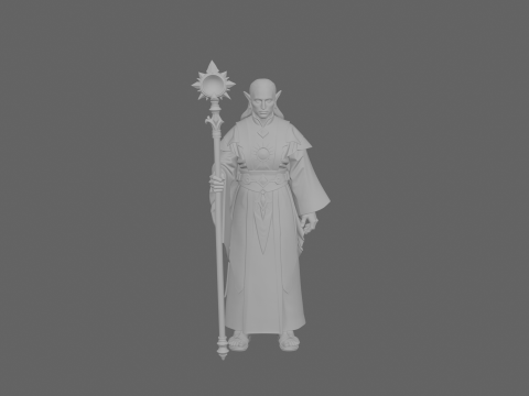Altamente detalhado, sereno, régio, sacerdote elfo de sangue, mundo do estilo Modelo 3D