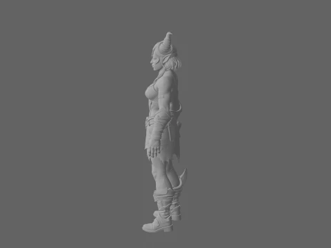 带有发光邪能纹身的暗夜精灵恶魔猎手的激烈世界 3D 模型