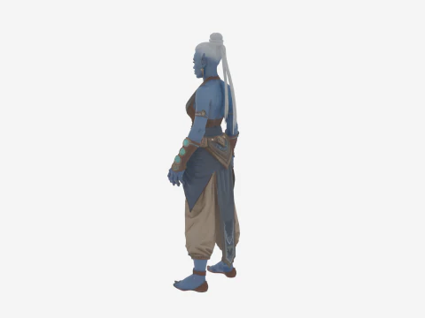 Stunning Detailed of Serene Night Elf Monk in World of Style 3D Model
