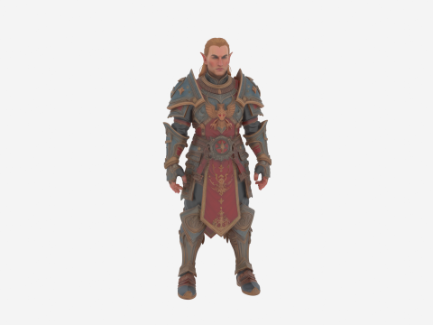 Edele Bloed Elf Paladijn in Phoenix Versierd pantser 3D Model