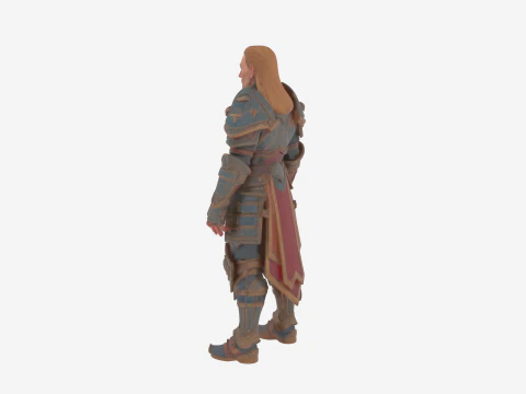 Noble Blood Elf Paladin in Phoenix Emblazoned Armor 3D Model