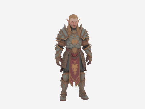 Elegante Alta Elfa Arqueira no Mundo do Estilo Modelo 3D