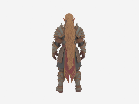 World of Style의 우아한 하이 엘프 궁수 3D 모델