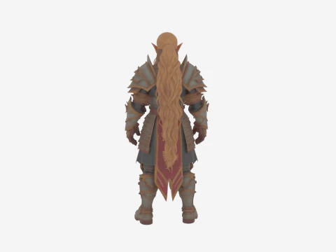 Elegant High Elf Archer in World of Style 3D Model