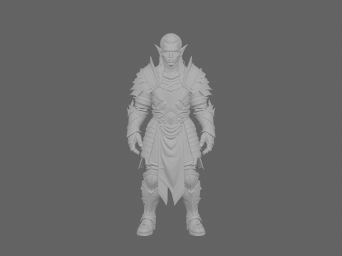 World of Style의 우아한 하이 엘프 궁수 3D 모델