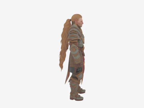 Elegant High Elf Archer in World of Style 3D Model