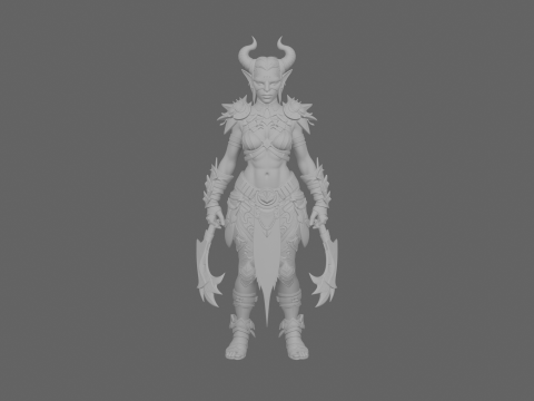 雄伟警惕的暗夜精灵哨兵战士 3D 模型