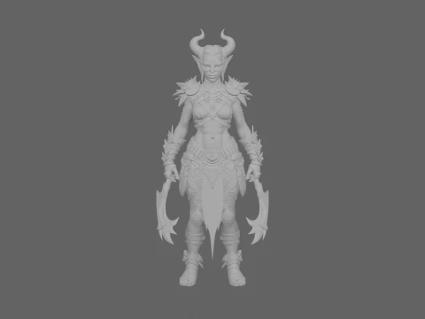 Majestic Vigilant Night Elf Sentinel Warrior 3D Model