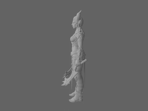 Majestic Vigilant Night Elf Sentinel Warrior 3D Model