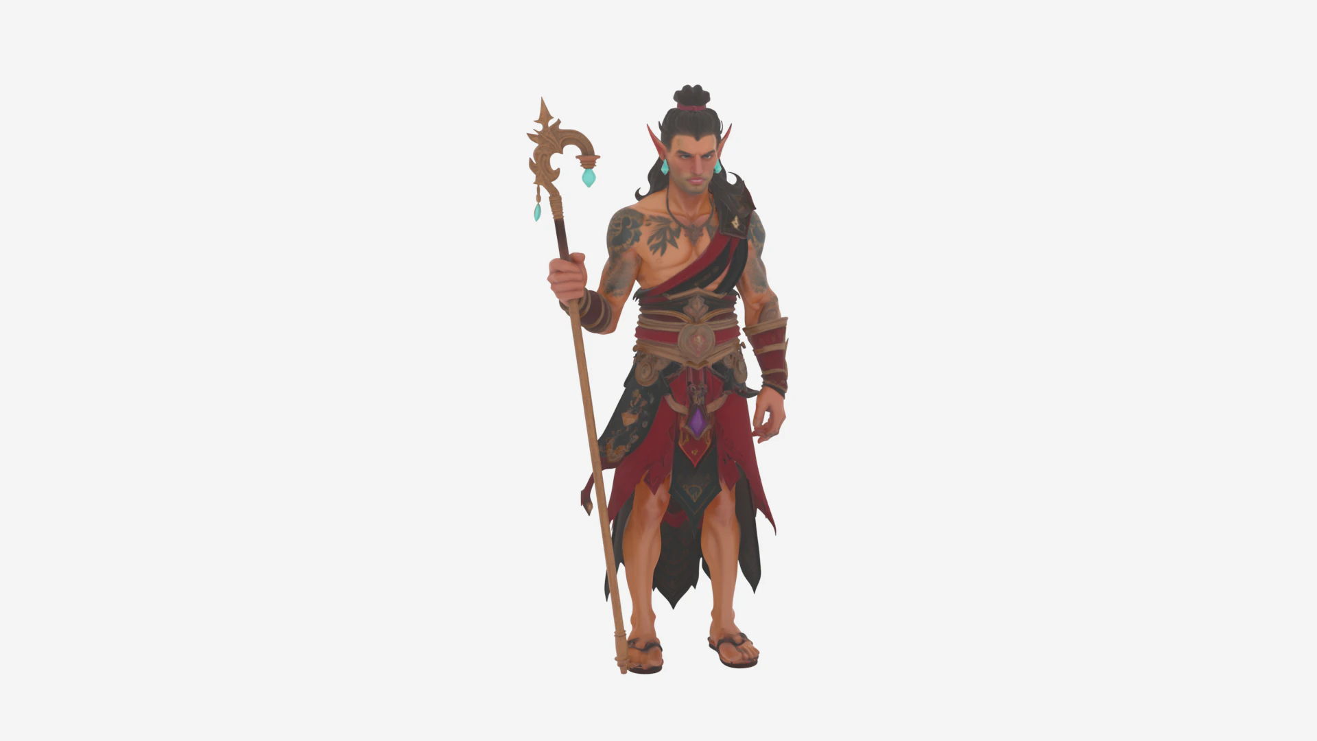 Mystical Refined Blood Elf Enchanter in World of Style 3D Model .c4d .max .obj .3ds .fbx .stl .blend 