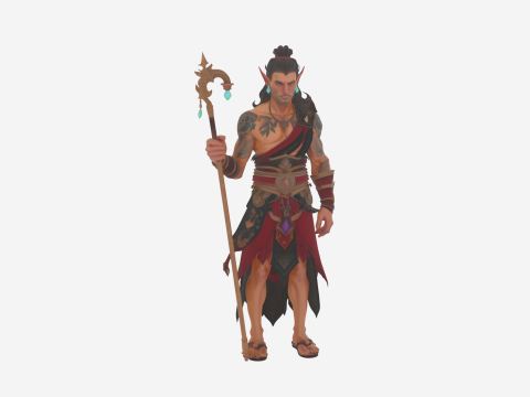 Stil Dünyasında Mistik Rafine Kan Elf Büyücüsü 3D Model