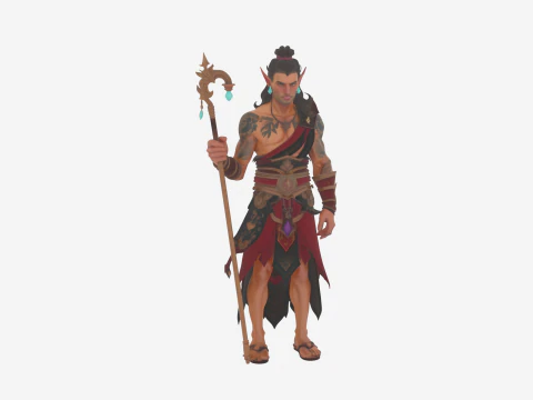 World of Style の神秘的な洗練されたブラッド エルフの付呪師 3Dモデル