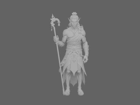 Stil Dünyasında Mistik Rafine Kan Elf Büyücüsü 3D Model