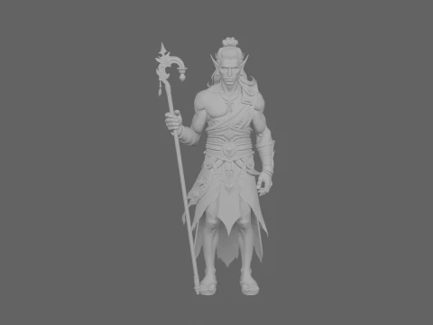 Mystical Refined Blood Elf Enchanter in World of Style 3D Model