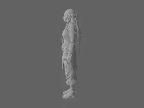 Sehr detailliert von Earthy Night Elf Herbalist im WoW-Stil 3D Modell