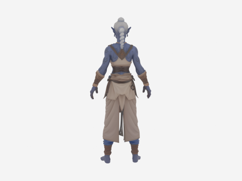 Bardzo szczegółowy wojownik z elfem Riftblade z Mrocznej Pustki Model 3D