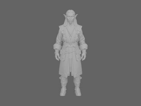 Escriba Elfo Superior Elegante e Detalhado no Mundo do Estilo Modelo 3D