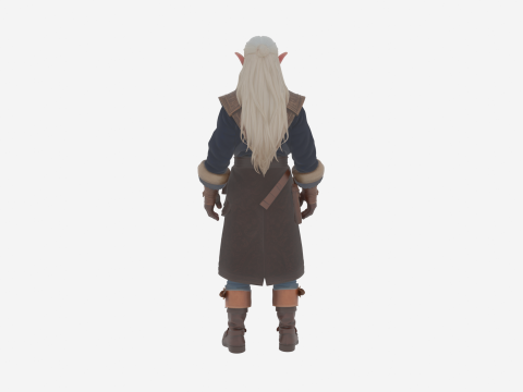 Подробный элегантный писец высших эльфов в World of Style 3D Модель