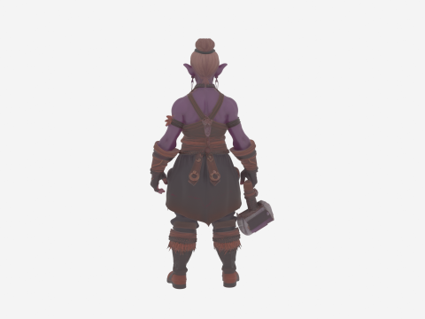 Robusto e detalhado Ferreiro Elfo Noturno no Mundo do Estilo Modelo 3D