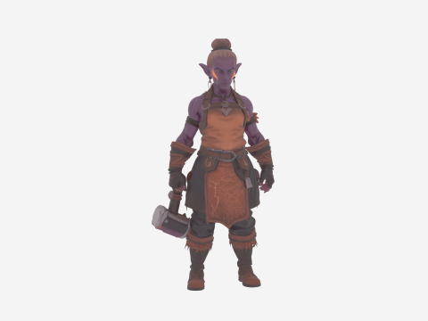 Robuste du forgeron elfe de la nuit détaillé dans World of Style Modèle 3D