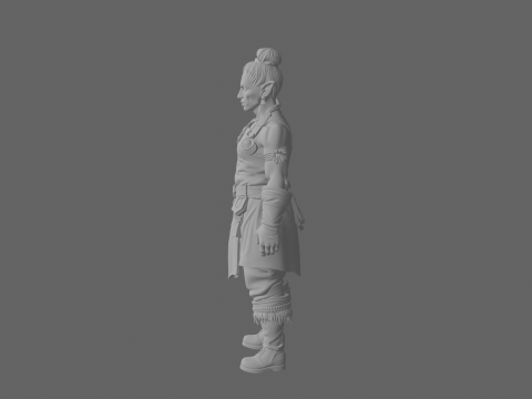 Robust of Detailed Night Elf Blacksmith in World of Style 3D Model