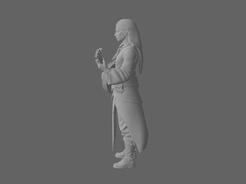 Músico Artístico Gracioso Blood Elf com Lute World of Style Modelo 3D