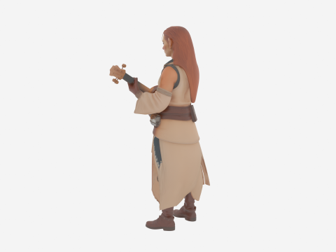 Músico Artístico Gracioso Blood Elf com Lute World of Style Modelo 3D