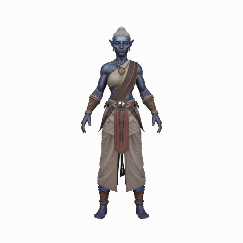 Detailed Elegant High Elf Scribe in World of Style 3D Model .c4d .max .obj .3ds .fbx .stl .blend