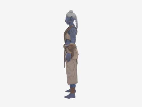 Detailed Elegant High Elf Scribe in World of Style 3D Model