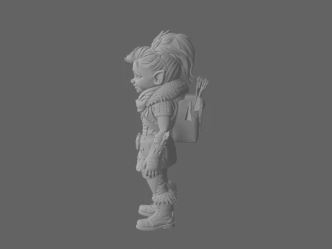Prajurit Gnome yang Sangat Detil di Dunia Gaya Model 3D